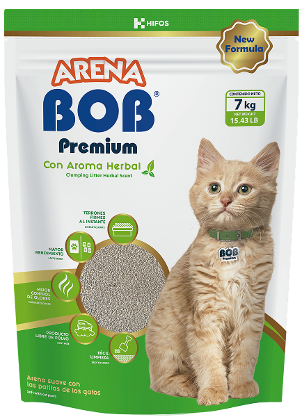 Arena para gato Bob Premium con Aroma Herbal 7 kg